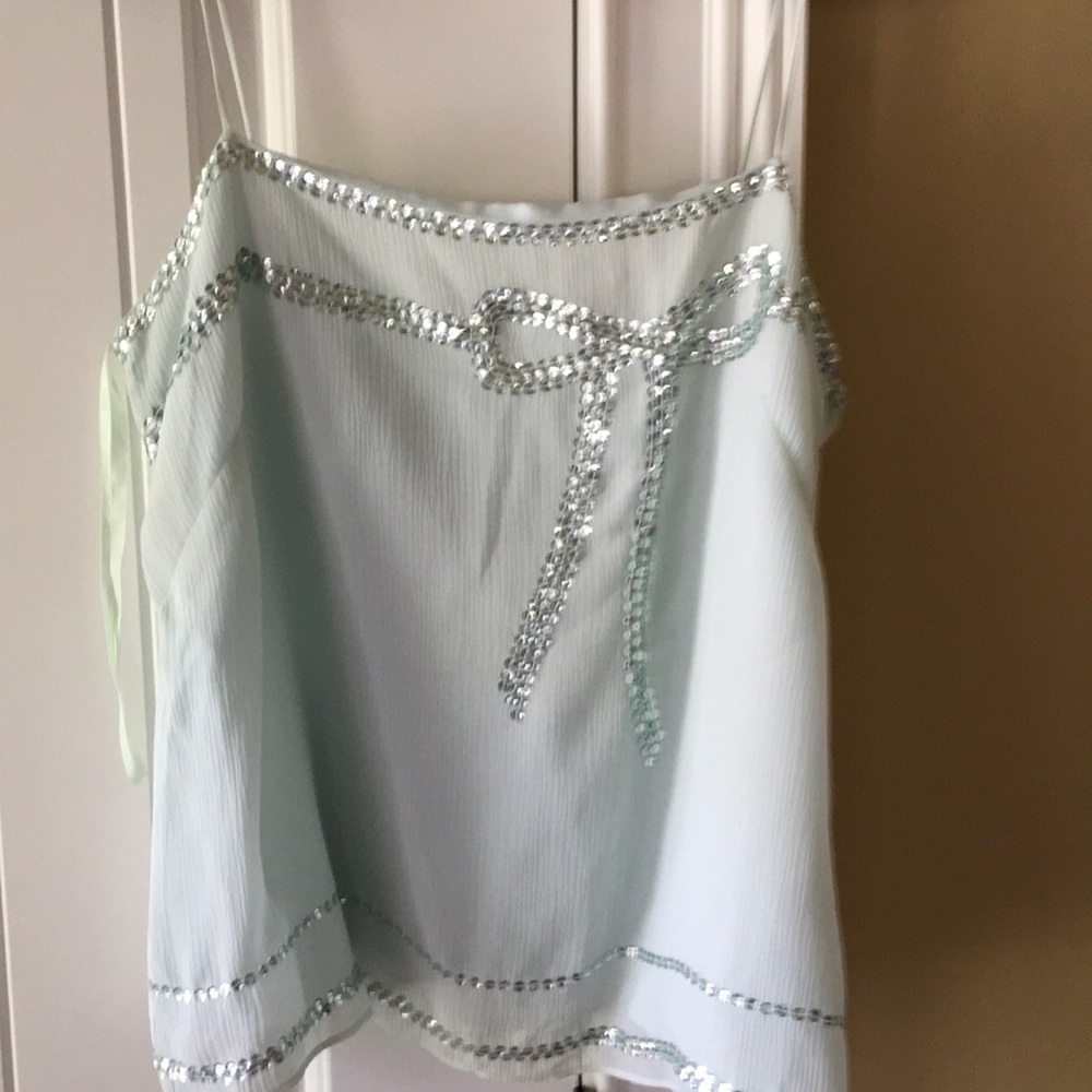 Mint green Banana Republic sequin top